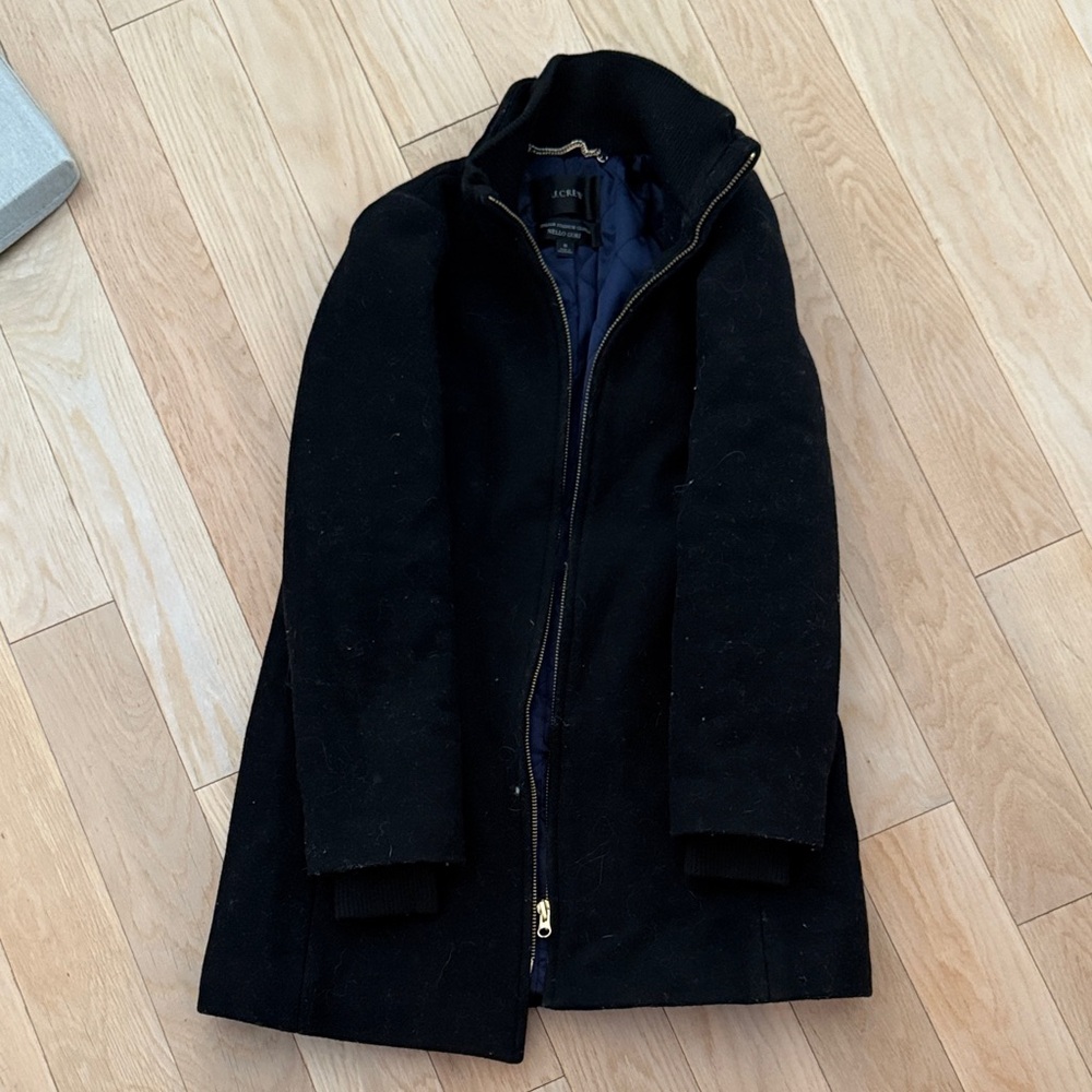 J. Crew Men's Black Trench Coat
